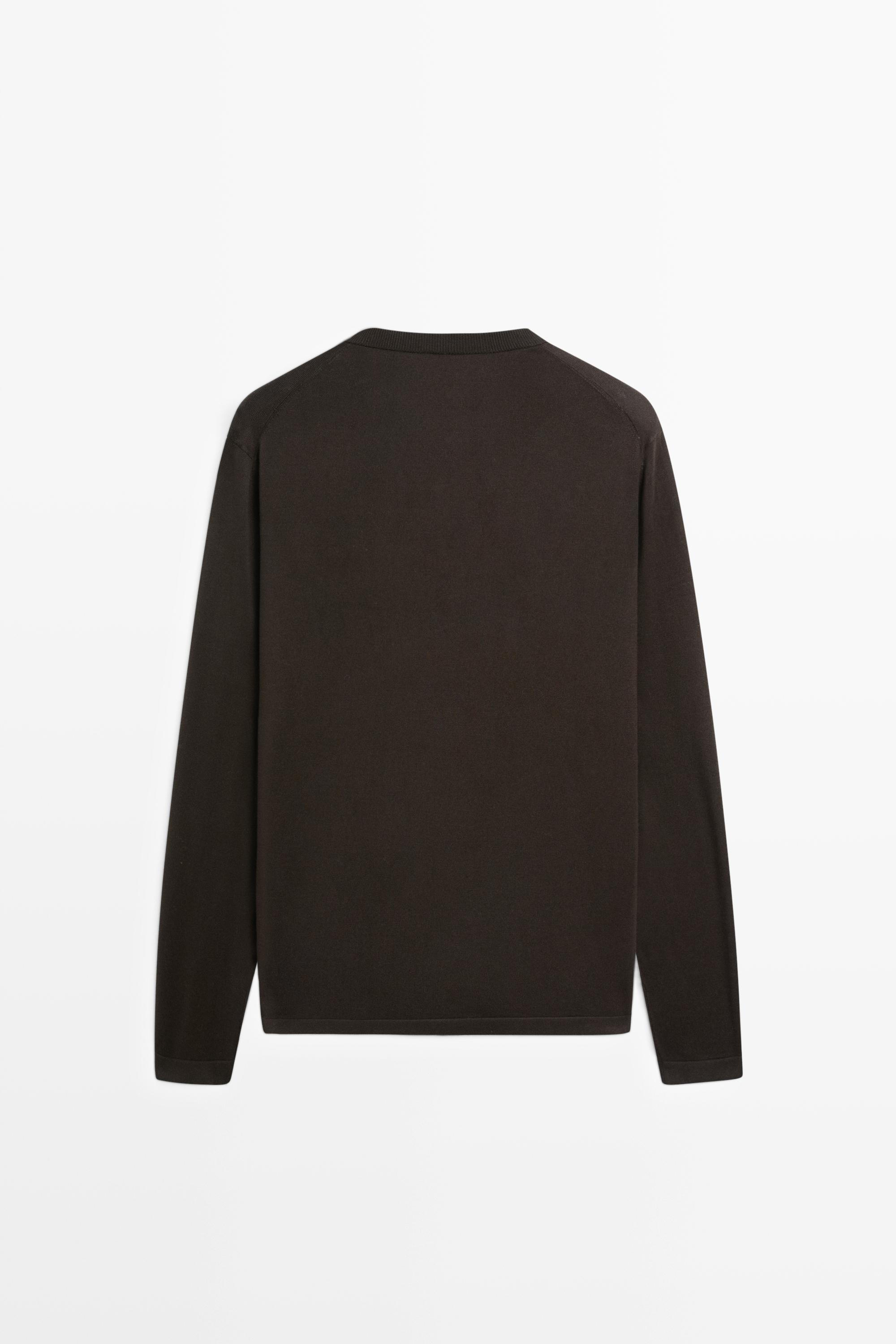 100% Cotton Henley Neck Knit Sweater